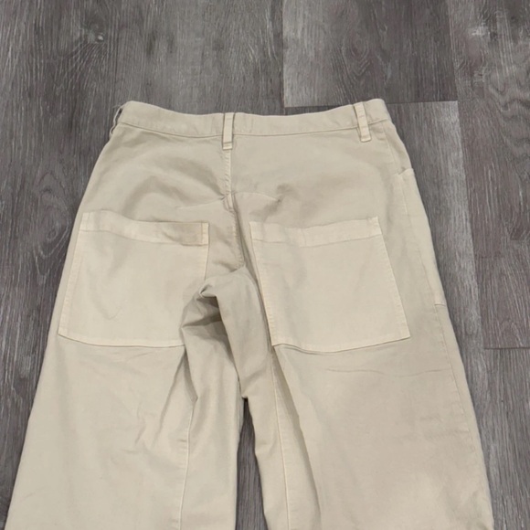 Nili Lotan Shon Pants Womens Beige Ivory Barrel Leg Crop USA - Picture 6 of 9